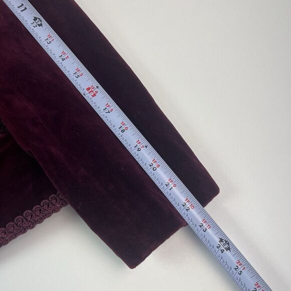 Vintage Velvet Blazer 14 Burgundy Jacket Academia whimsigoth grunge Cottagecore - Picture 7 of 12